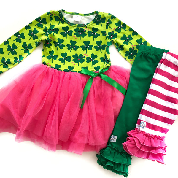 Lucky Clover Party dress + Green Legging