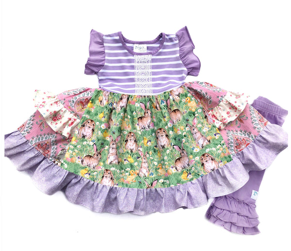 Watercolor Bunny Platinum Party style dress